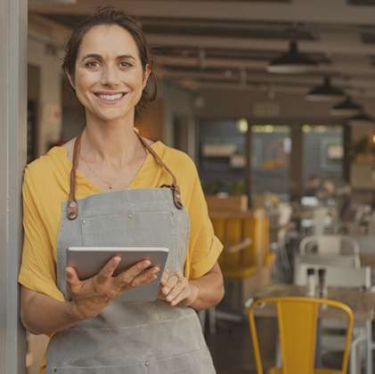 Photo of the woman who is ready to give you some information